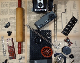 Vintage Camera Rustic Assemblage Art Supplies Mixed Media Collage