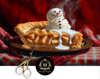 Christmas Snowman Decoupage Tissue Paper for Furniture, Holiday Apple Pie Kitchen Scene