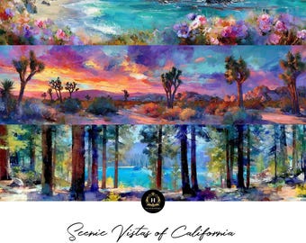 California Scenic Vistas Decoupage Tissue Paper | Handsaw, Furniture & Sign Panels for Commercial Use