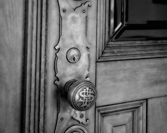 Rustic Artwork Instant Download Decorative Doorknob door knob Black and White Print Digital Download CU Commercial Use Graphics