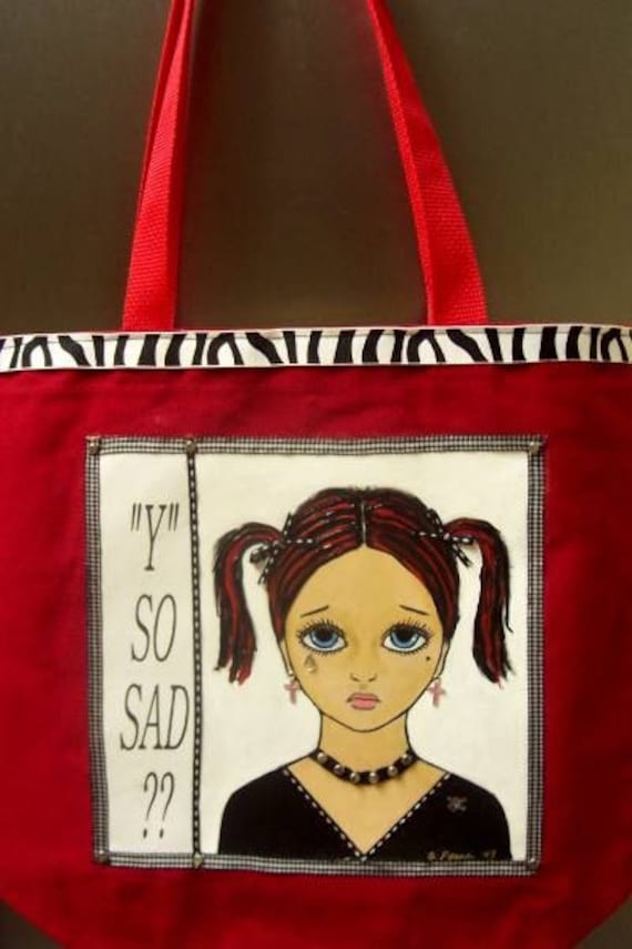 Canvas Tote Bag with gothic girl