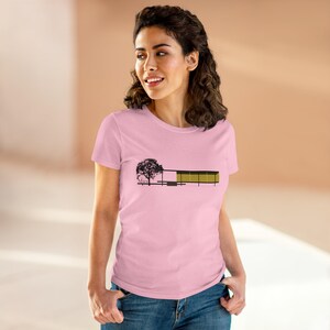 womans architecture T shirt female designer t shirt ladies - Farnsworth House