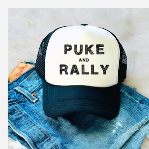 Trucker Hat Women | Cool Trucker Hat | Funny Trucker Hat | Beer Hat | Drinking Hat | Foam Trucker Hat |  Custom Trucker Hat | Puke and Rally