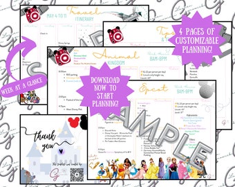 WDW Canva Template, Vacation Planner, Instant PDF Download, Custom Park Planner, Theme Park Itinerary Printable