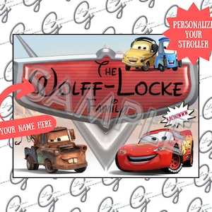 Cars Stroller Tag, WDW Stroller tag, Stroller Sign, Custom Stroller Sign, Stroller Tag, Canva Template, towmater sign