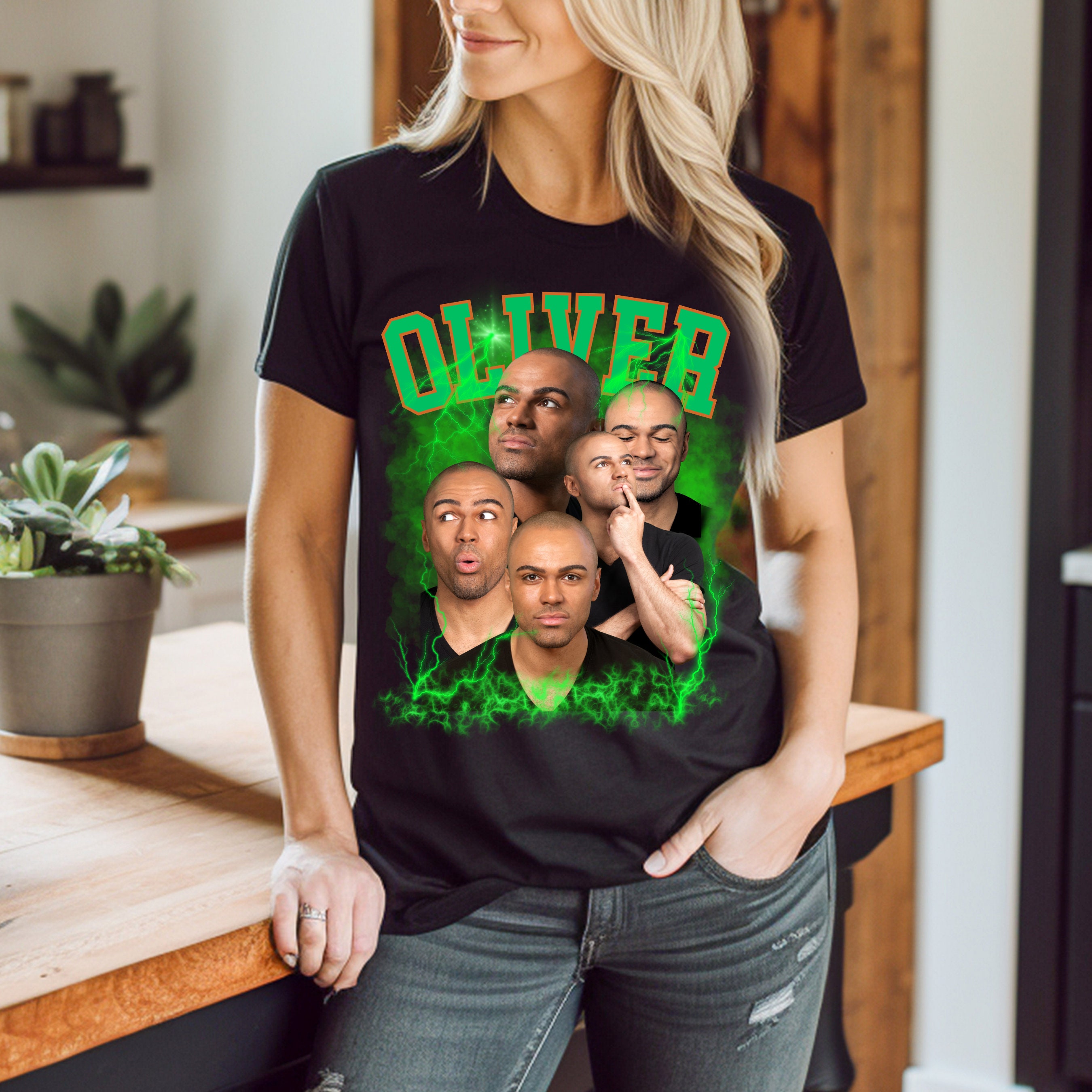 Canva Template Editable Bootleg Shirt 90s Bootleg Green Design for
