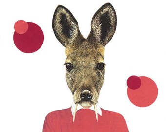 Original Collage Art Funny Animal Pika Artwork Etsy