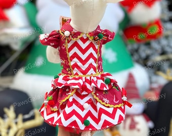 Kerst hond kostuum kerst huisdier outfit, rood witte kerstman jurk voor honden en katten, aangepaste huisdieren kleding feestelijke outfit, kerstcadeau voor huisdieren