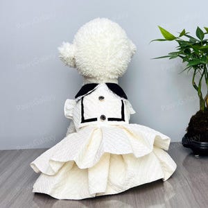 Anpassbares Hochzeitshundekleid, Vintages weißes Kleid für große Hunde und Katzen, Welpen-Geburtstags-Partykleid, Herbst-Winter-Haustier-Kleidung-Mantel-Kleid