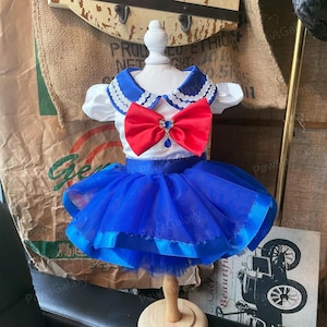 Customizable Sailor Scouts Dog Costume Halloween Dress Up, Halloween Cosplay Party Dress for Large Dogs and Cats, Pets Clothes Birthday Prom