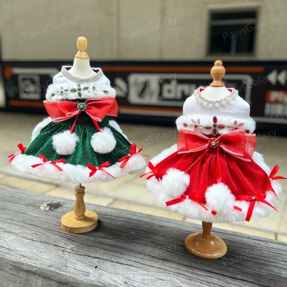 white christmas dresses Santa Christmas Dog Party Dresses | Poshdoglife.com