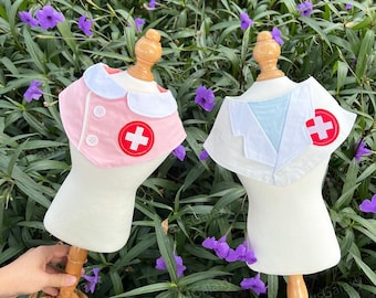Halloween Dog Costume, Doctor Nurse Uniform Bandana Bib for Large Dogs and Cats, Halloween Cosplay Costume Pets Bibs Bandana Customizable