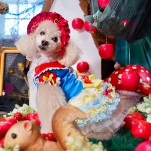 Customizable Princess Snow White Dress Dog Halloween Costume, Halloween Cosplay Party Dress for Large Dogs and Cats, Pets Birthday Clothes