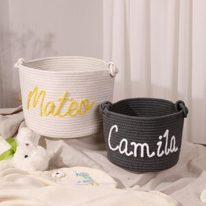 Personalisierter Babykorb, Benutzerdefinierter Name Korb, Spielzeug Aufbewahrungskorb, Baumwollbaby-Badekorb, Hauptlagerung, Babypartygeschenk, Neugeborenen Geschenk