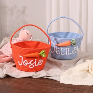 Personalisierter Baby Korb - Name Kinderzimmer Aufbewahrungskorb, Baumwollseil gewebter Korb, Spielzeug Organizer für Baby, Neugeborenen Geschenk