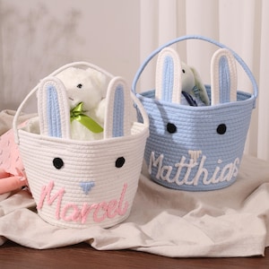Personalisierter Baby Name Korb, Spielzeug Aufbewahrungskorb, Kaninchen Ohren Korb, Kindergarten Organizer, Andenken Geschenk, Neugeborenen Dusche Geschenk