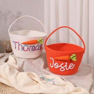 Personalisierter Baby Korb - Name Kinderzimmer Aufbewahrungskorb, Baumwollseil gewebter Korb, Spielzeug Organizer für Baby, Neugeborenen Geschenk