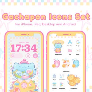 Hand Drawn App Icon Pack: Gachapon iOS/Android Theme (Digital Download)
