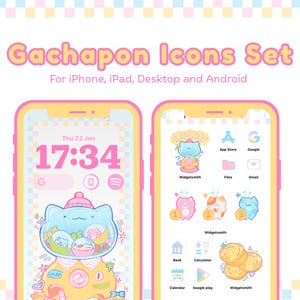 Handgezeichnete App Icon Pack: Gachapon iOS/Android Theme (Digitaler Download)