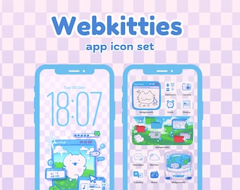 Hand Drawn App Icon Pack: Webkitties iOS/Android Theme (Digital Download)