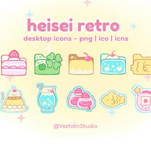 Heisei Retro Desktop Icon Pack –  PC Theme (Digital Download)