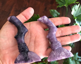 Lepidolite Crystal Carved Witch's Broom, Lepidolite Besom, Wizard Witch Aesthetic, Altar Decor, Halloween accessory,