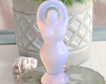 Pink Opalite Carved Goddess Statue, Pink Goddess, Home Decoration, Mineral Specimen, Crystal Sculpture,