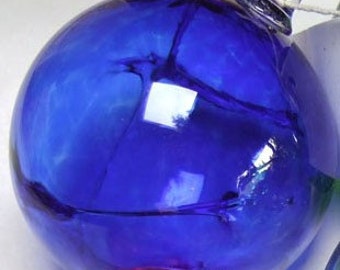 Hand Blown Glass Witch Ball - Cobalt Blue