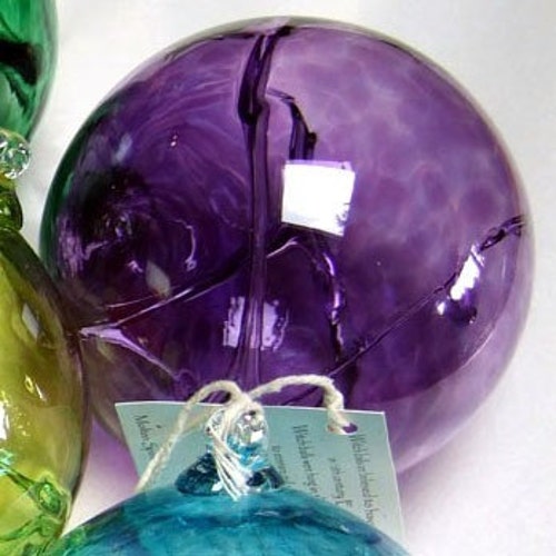 Hand Blown Glass Witch Ball Cobalt Blue Etsy