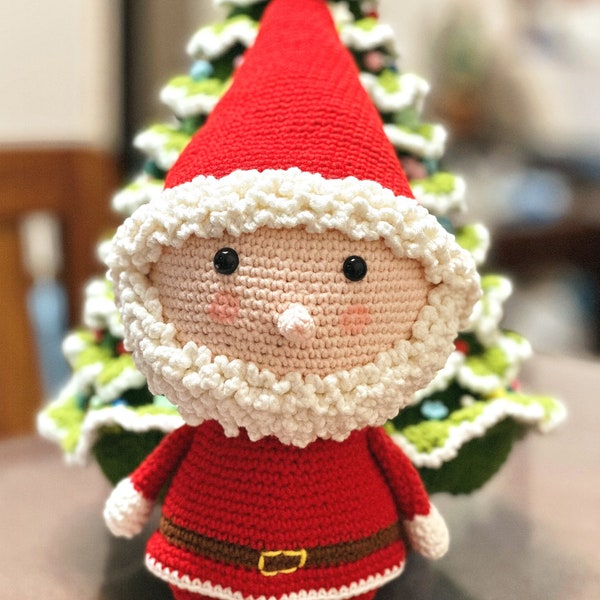 Original hand-made Santa crochet doll not finished,christmas DIY,christmas crochet,christmas decoration,christmas gift,christmas pattern.