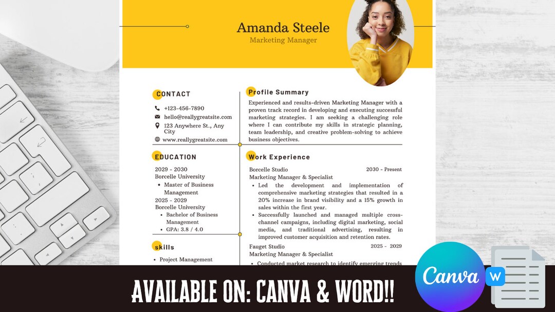 Functional Resume Template I Available on Word & Canva I Sales or ...
