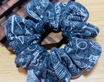 Glow in the Dark Astronaut in Outer Space Scrunchie, Hair Ties, Hair Elastics