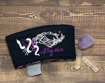 Witchy Vibes Reusable Mug Wrap, Travel Mug Cozy