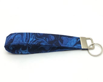 Oil Slick Blue Key Fob Keychain Wristlet