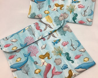 Mermaid Life Reusable Sandwich Bag, Reusable Snack Bag