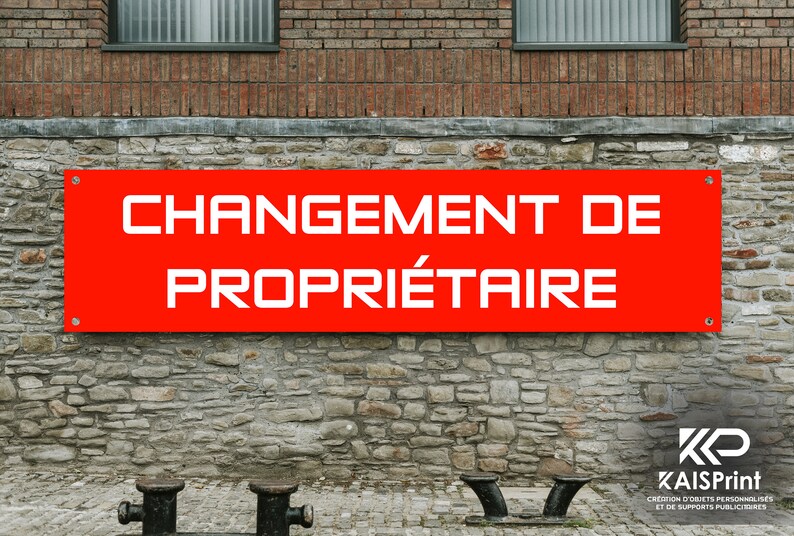 Bâche, Banderole, Bannière Changement de Propriétaire, Affiche, Panneau Publicitaire, Décoration de Garage, Atelier 200 x 50 cm image 2