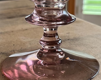 Vintage Pink Depression Glass Candle Holders