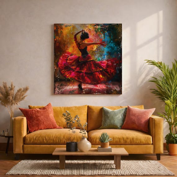 Flamenco Spanish Wall Art Latin Dance Abstract Modern Gift Living Room Home Decor - Etsy Ireland