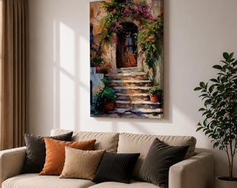 Italian Doorway Mediterranean Wall Art Villa Archway Floral
