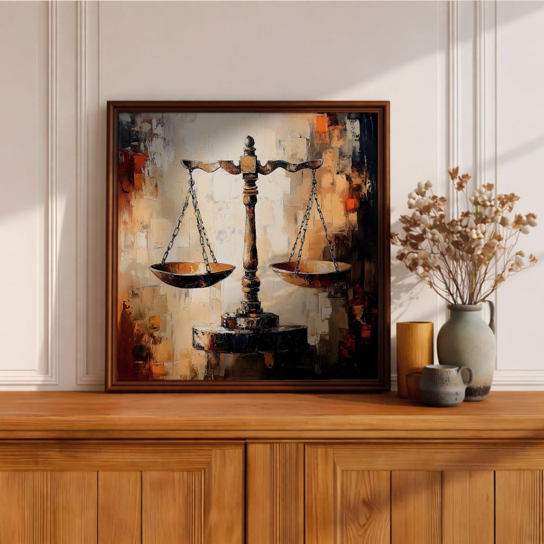 Scales of Justice Wall Art Legal Symbol Framed Canvas Law Office ...