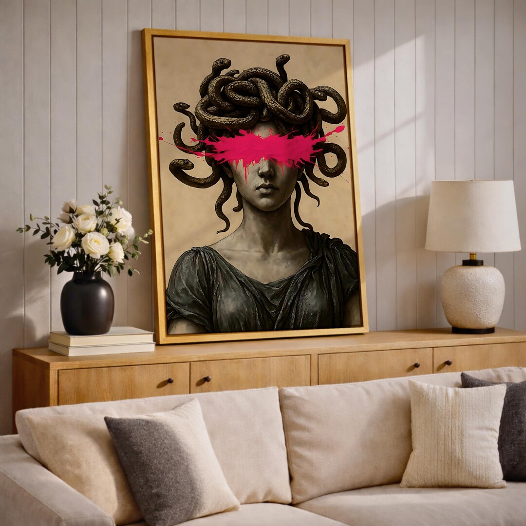 Medusa Ancient Greek Wall Art Gorgon Mythology Symbol Iconic Gift ...