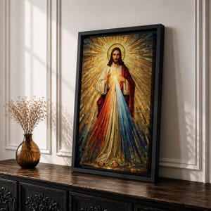 Divine Mercy Wall Art Jesus Mosaic Christian Icon Religious Gift Prayer Room Home Decor