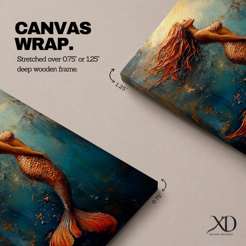 Mermaid Mythical Wall Art Sea Goddess Nymph Ocean Fantasy Gift Living Room Home Decor