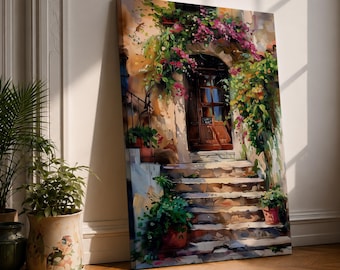 Italian Doorway Mediterranean Wall Art Villa Archway Floral