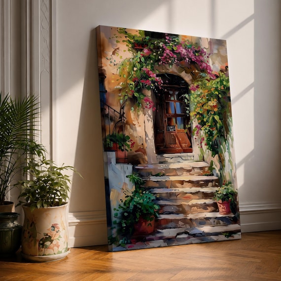 アート・デザイン・音楽 LA PITTURA ITALIANA Italian Doorway Mediterranean Wall Art Villa Archway Floral