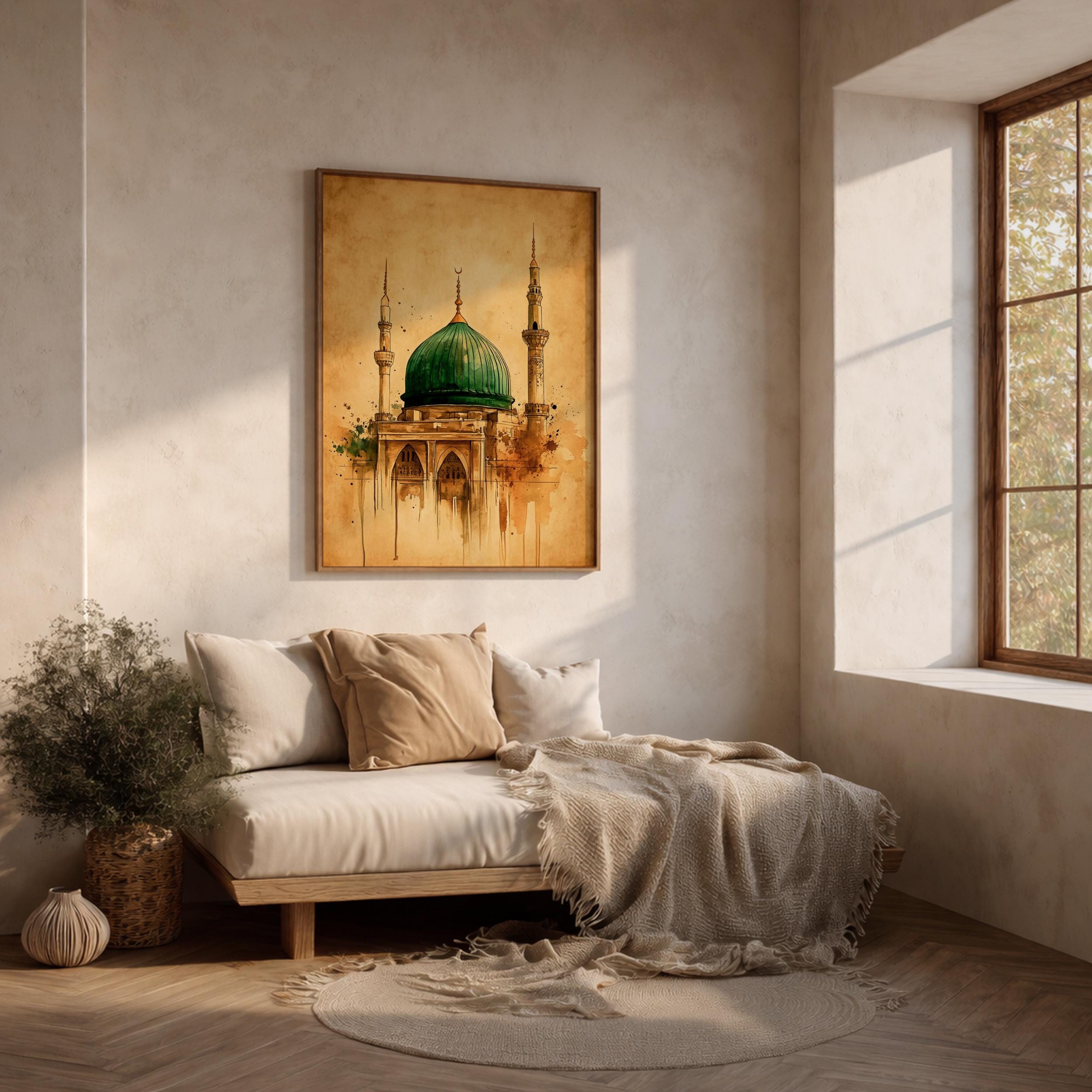 Masjid Nabawi Wall Art Medina Dome Framed Canvas Prophet Mosque
