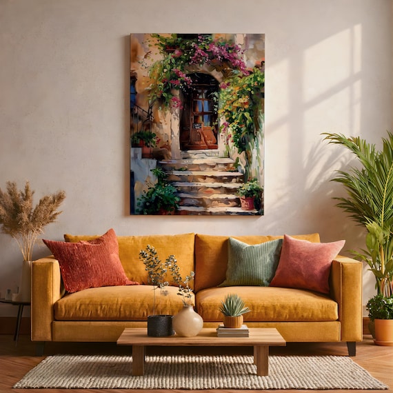 Italian Doorway Mediterranean Wall Art Villa Archway Floral
