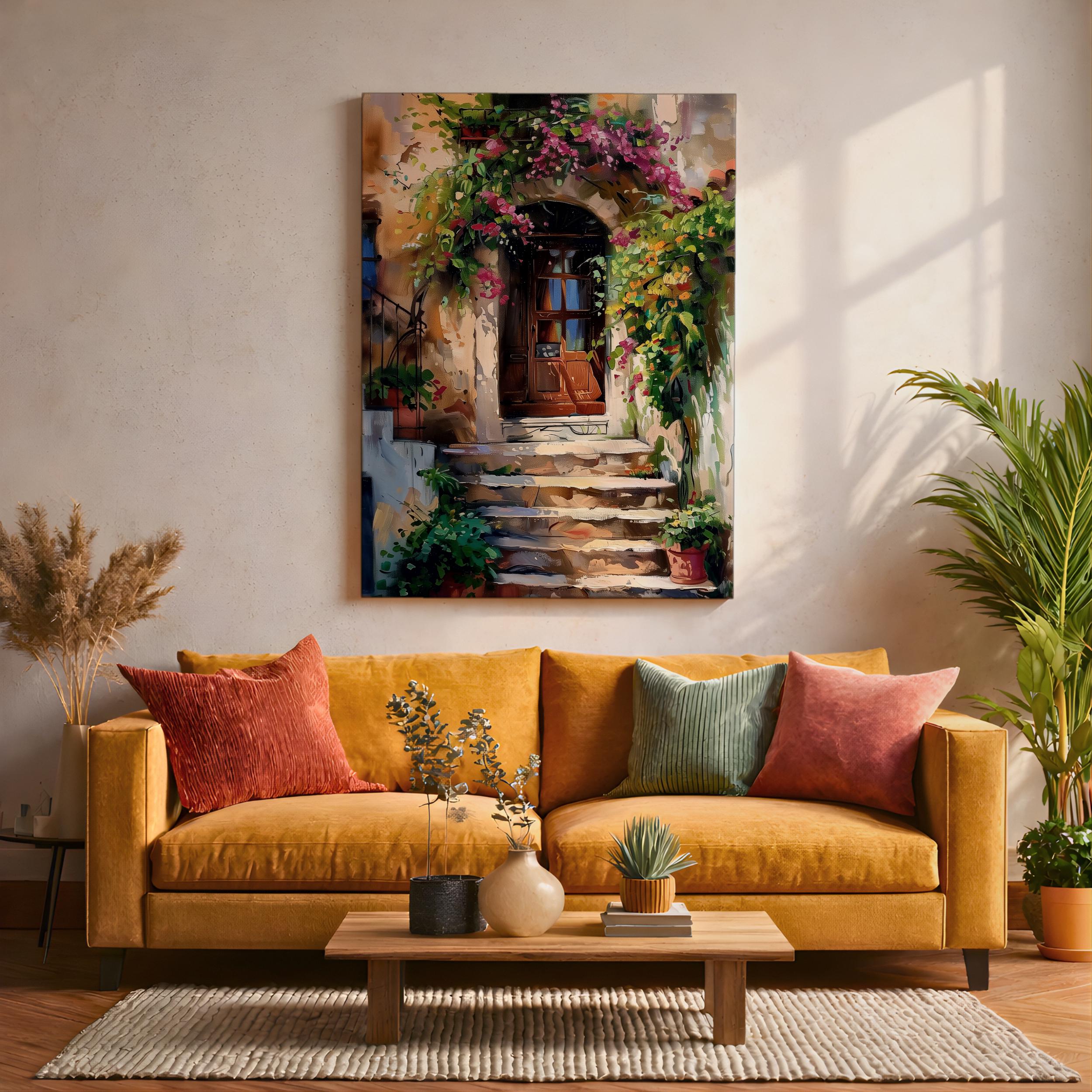 Italian Doorway Mediterranean Wall Art Villa Archway Floral