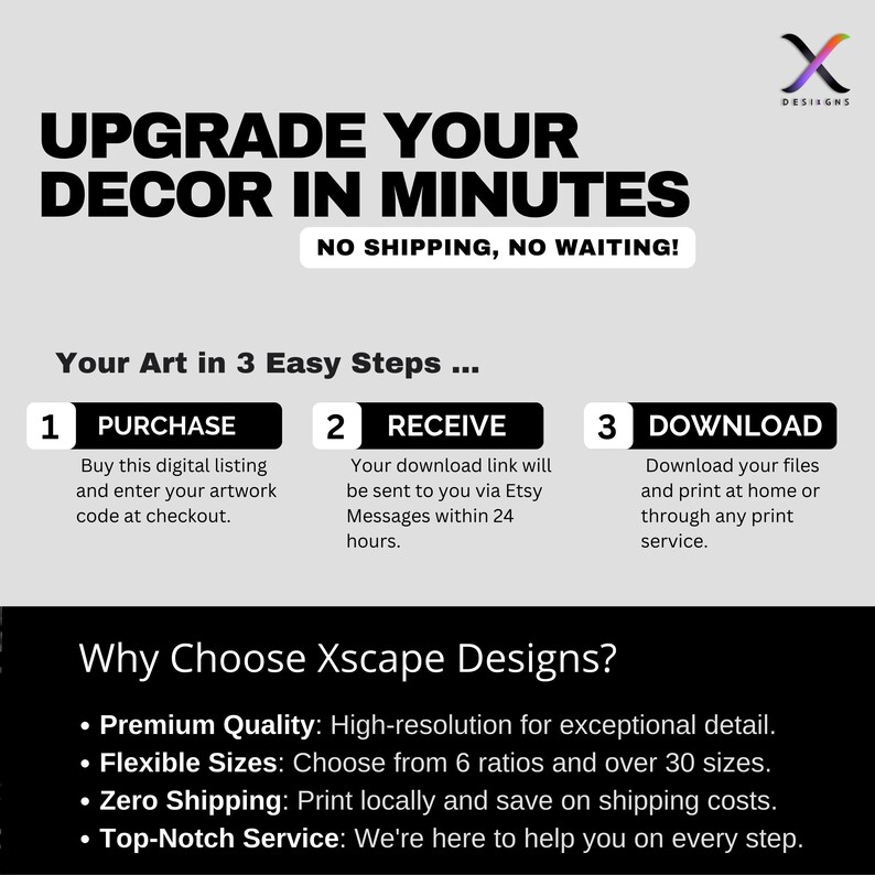 Digital Horizontal Wall Art Download – Choose Any Artwork Printable ...
