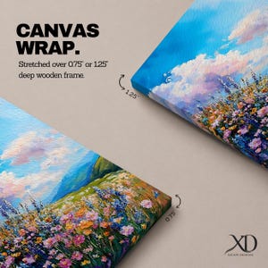 Väggkonst med vildblomsäng Botaniskt landskap Inramad canvas Impasto Landskap Bondgård Heminredning bild 13